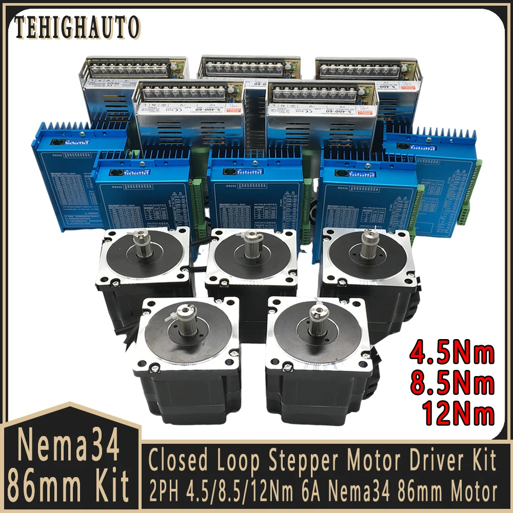 Hybrid Servo Driver Nema 34 8.5Nm - Nema34 86mm مجموعة محرك متدرج بحلقة
