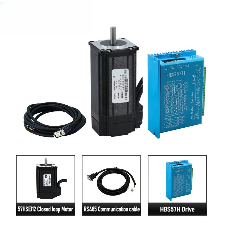 مجموعة محرك ستيبر HLTNC 57 Nem - مراجعة Nema 23 Closed Loop Stepper Motor Driver Kit وسعره