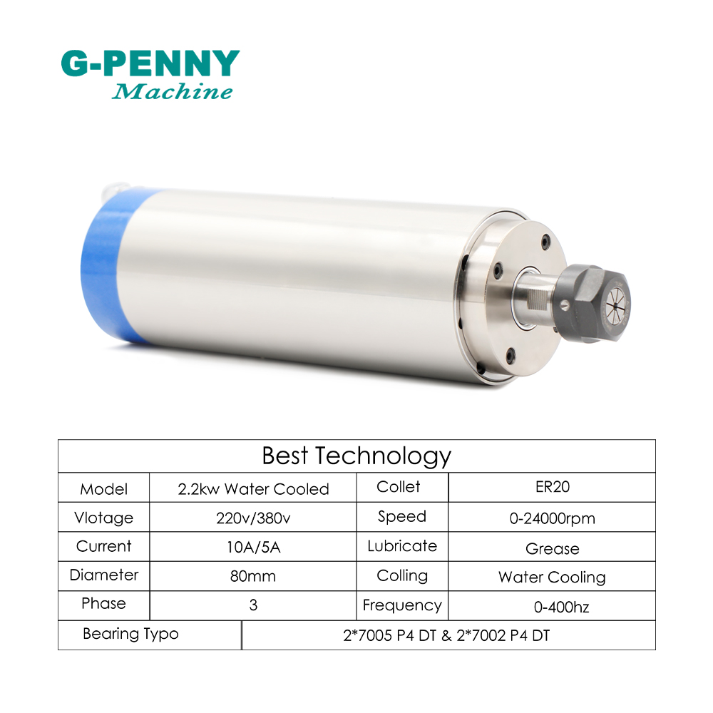 مجموعة محور تبريد مائي G-PENNY - مراجعة 2.2Kw Water Cooled Spindle Kit Vfd وسعره